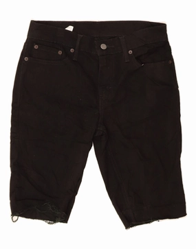 LEVI'S Mens 511 Slim Denim Bermuda Shorts  W29 Small Black Cotton Breathable Stretch