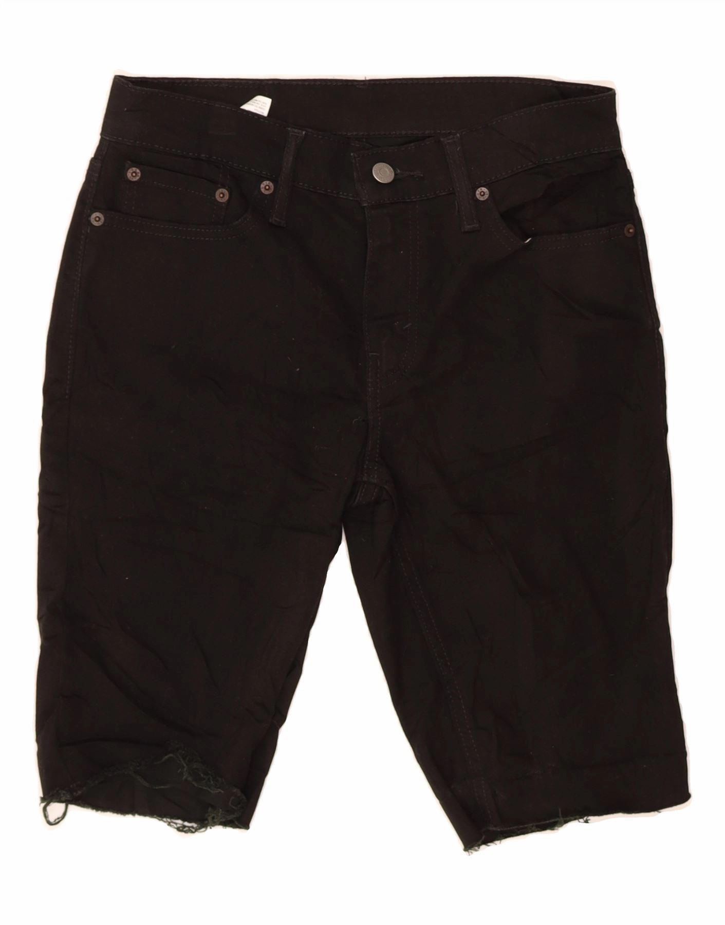 LEVI'S Mens 511 Slim Denim Bermuda Shorts  W29 Small Black Cotton Breathable Stretch