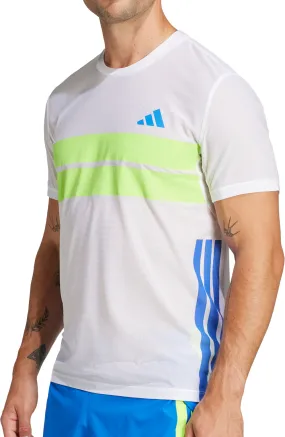 Simple and Comfortable Unisex Core adidas Adizero Retro Short Sleeve Mens Running Top - White