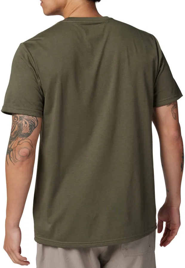 Flexible Ribbed Neckline Fox Non Stop Tech Mens Short Sleeve Top - Green