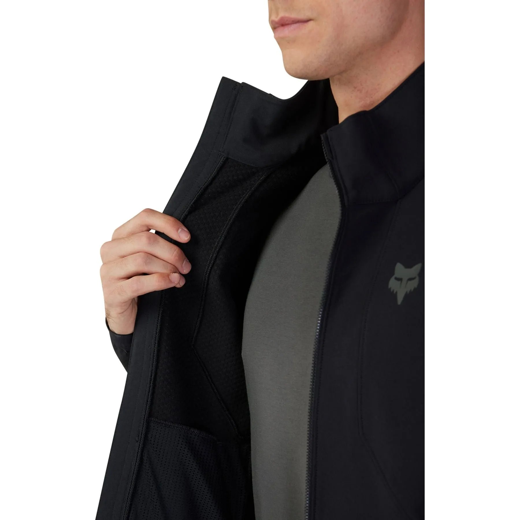 Fox Ranger Fire Mens Cycling Jacket - Black Travel Ready DoubleReinforced Zipper