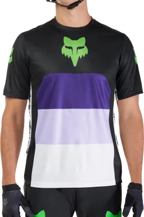 Fox Ranger Grid Short Sleeve Mens Cycling Jersey - Black Perfect for Workouts Cozy Layering