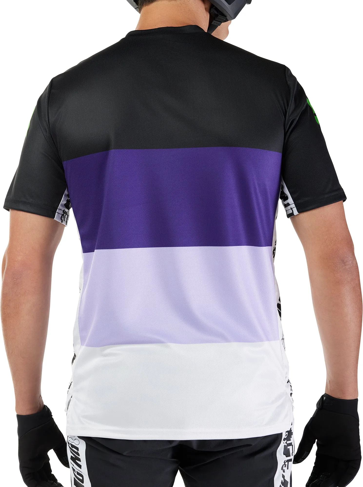 Ethically Sourced Materials Slim Silhouette Fox Ranger Grid Short Sleeve Mens Cycling Jersey - Black