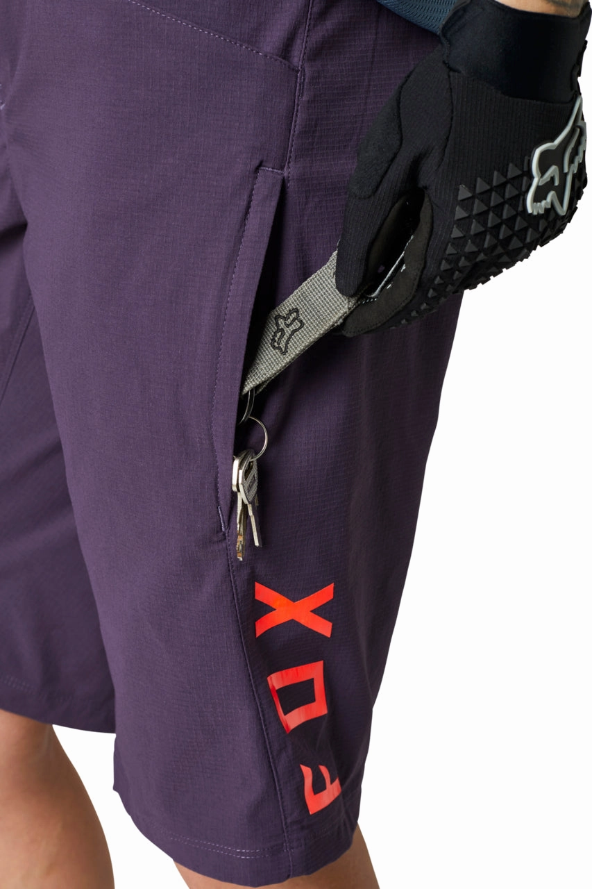 Laser Cut Edges Fox Ranger Womens Cycling Shorts - Purple