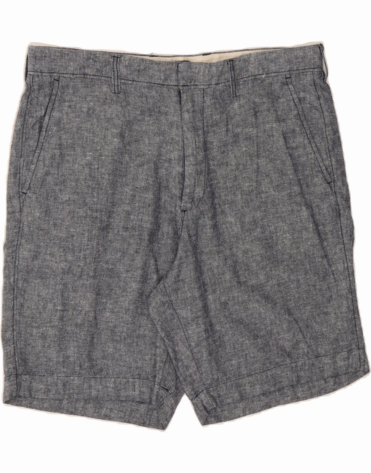 J. CREW Mens Chino Shorts W36 Large Grey Cotton Wrinkle Free Fabric