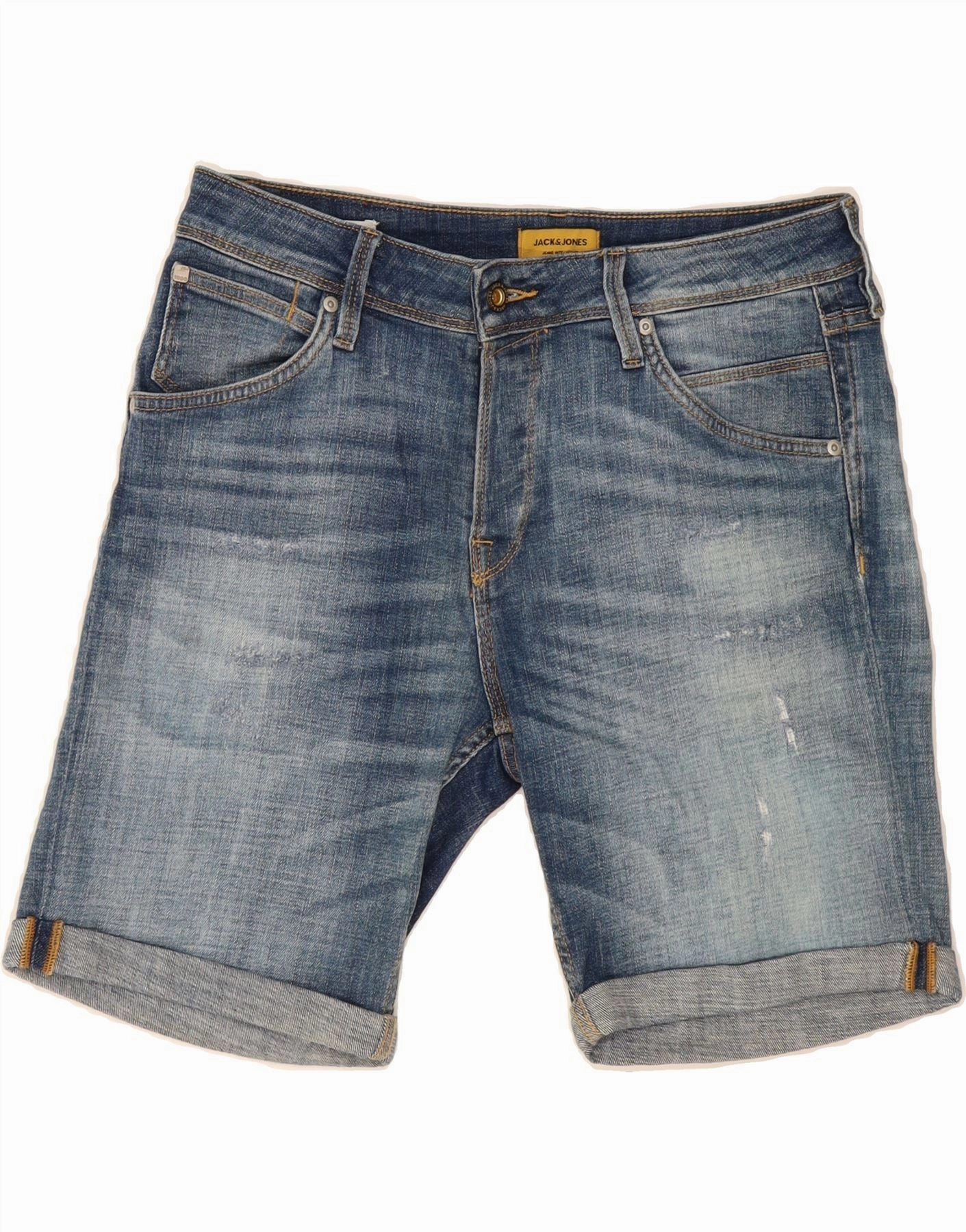 Light Flex JACK & JONES Mens Denim Shorts Medium W32  Blue Cotton