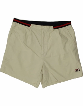 FILA Mens Chino Shorts IT 52/54 Large W38 Off White Polyester semi-formal look Easy Fit
