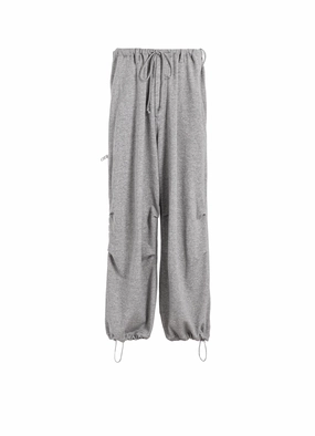 FRENCH TERRY KNEE TUCK WIDE PANTS Work Ready Comfortable Look