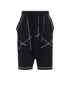 FRENCH TERRY RANDOM STITCH SAROUEL SHORTS Elastic waist