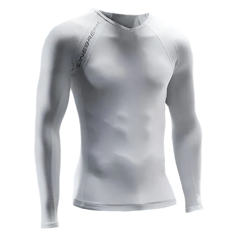 Linebreak Mens Longsleeve Compression Top Zip Up Thermal Regulating Layer