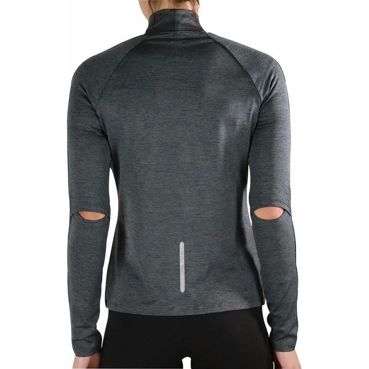 Trendy Apparel Versatile Top More Mile Train To Run Womens Long Sleeve Funnel Neck Running Top - Grey