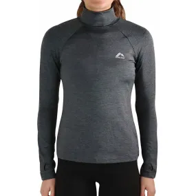 More Mile Train To Run Womens Long Sleeve Funnel Neck Running Top - Grey Wrinkle Resistant Cloth