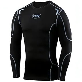 Comfortable Layering Eco Friendly Dye TCA Elite Plus Long Sleeve Mens Compression Top - Black