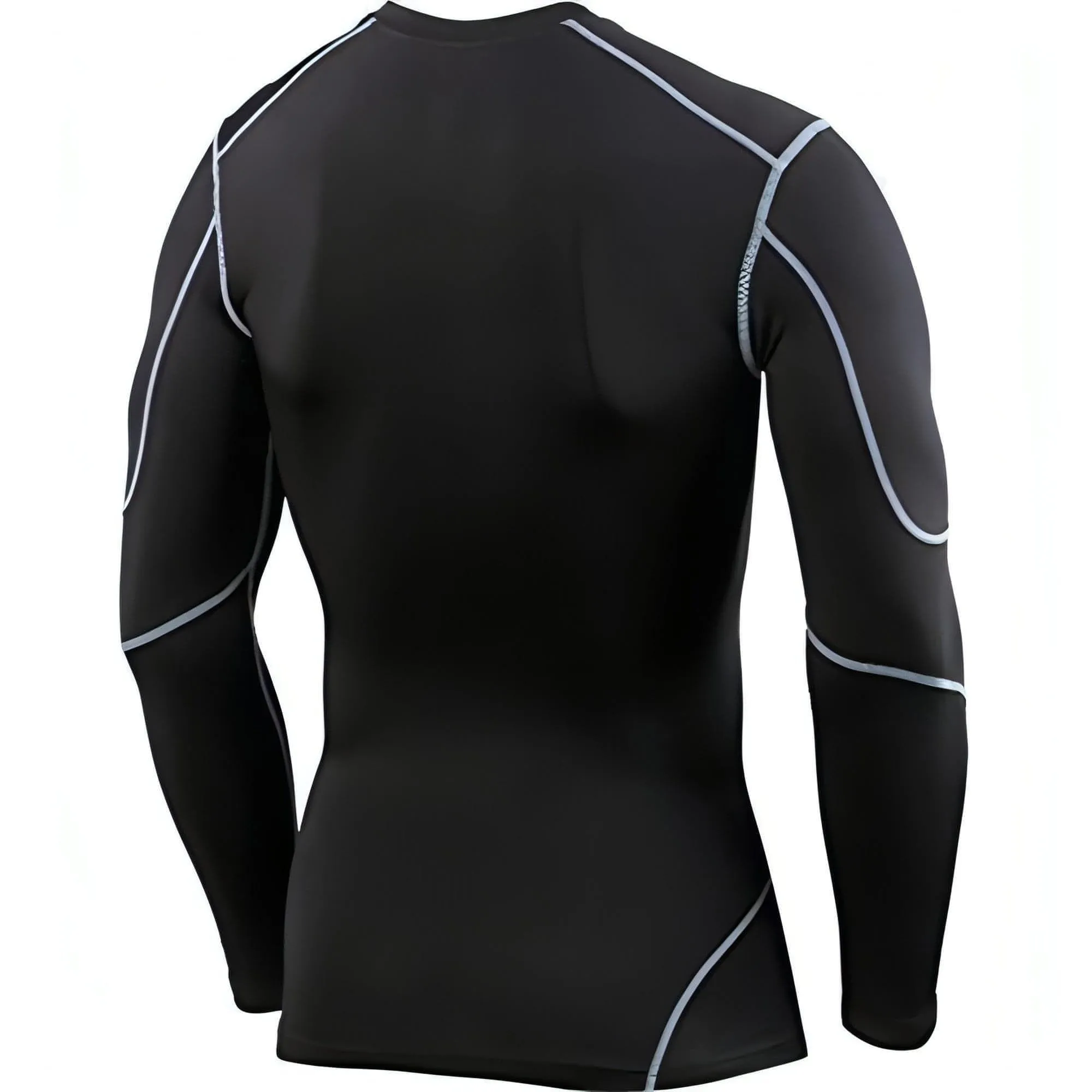 Stylish Look fade resistant color TCA Elite Plus Long Sleeve Mens Compression Top - Black