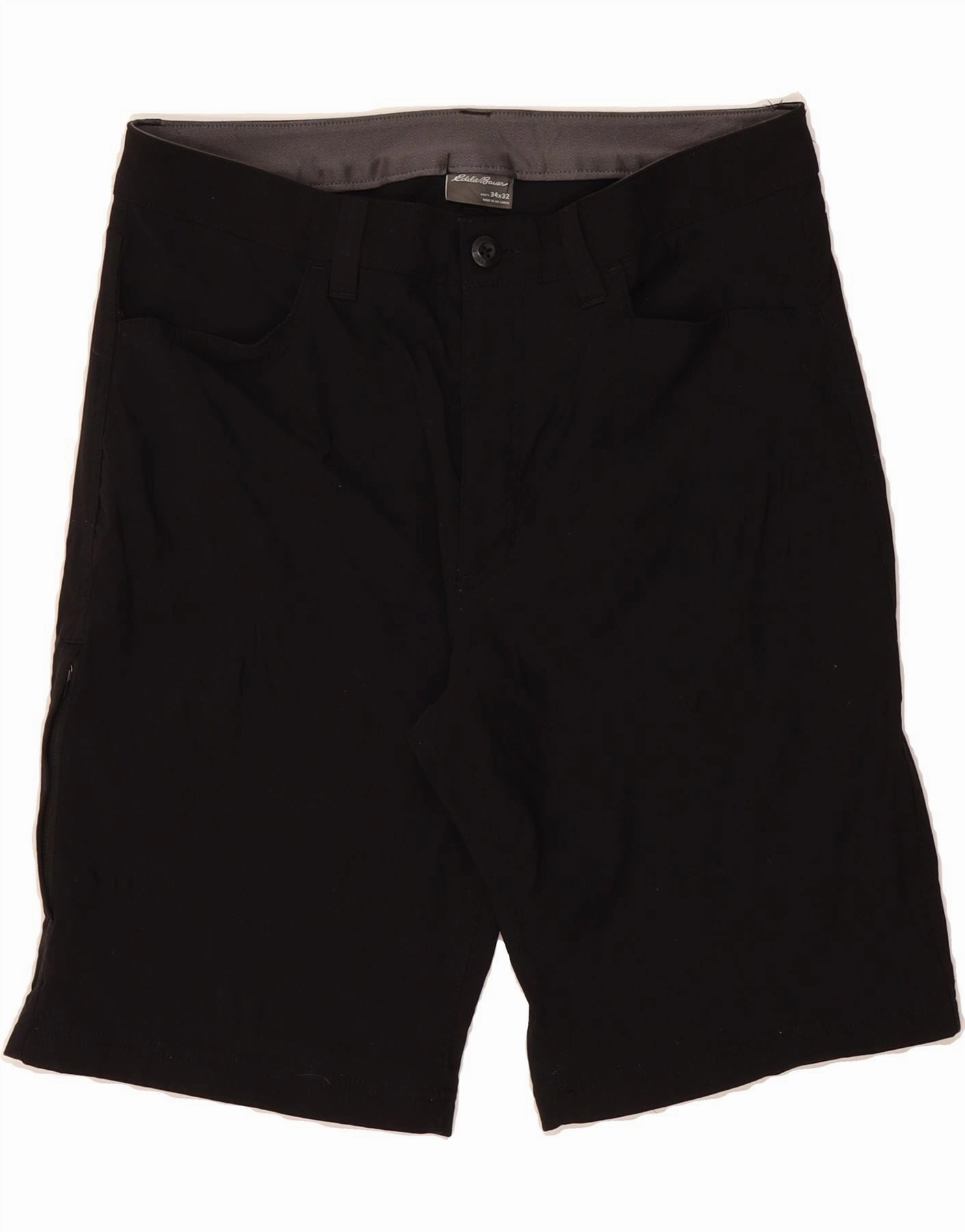 odor - absorbing EDDIE BAUER Mens Casual Shorts W34 Large Black Nylon