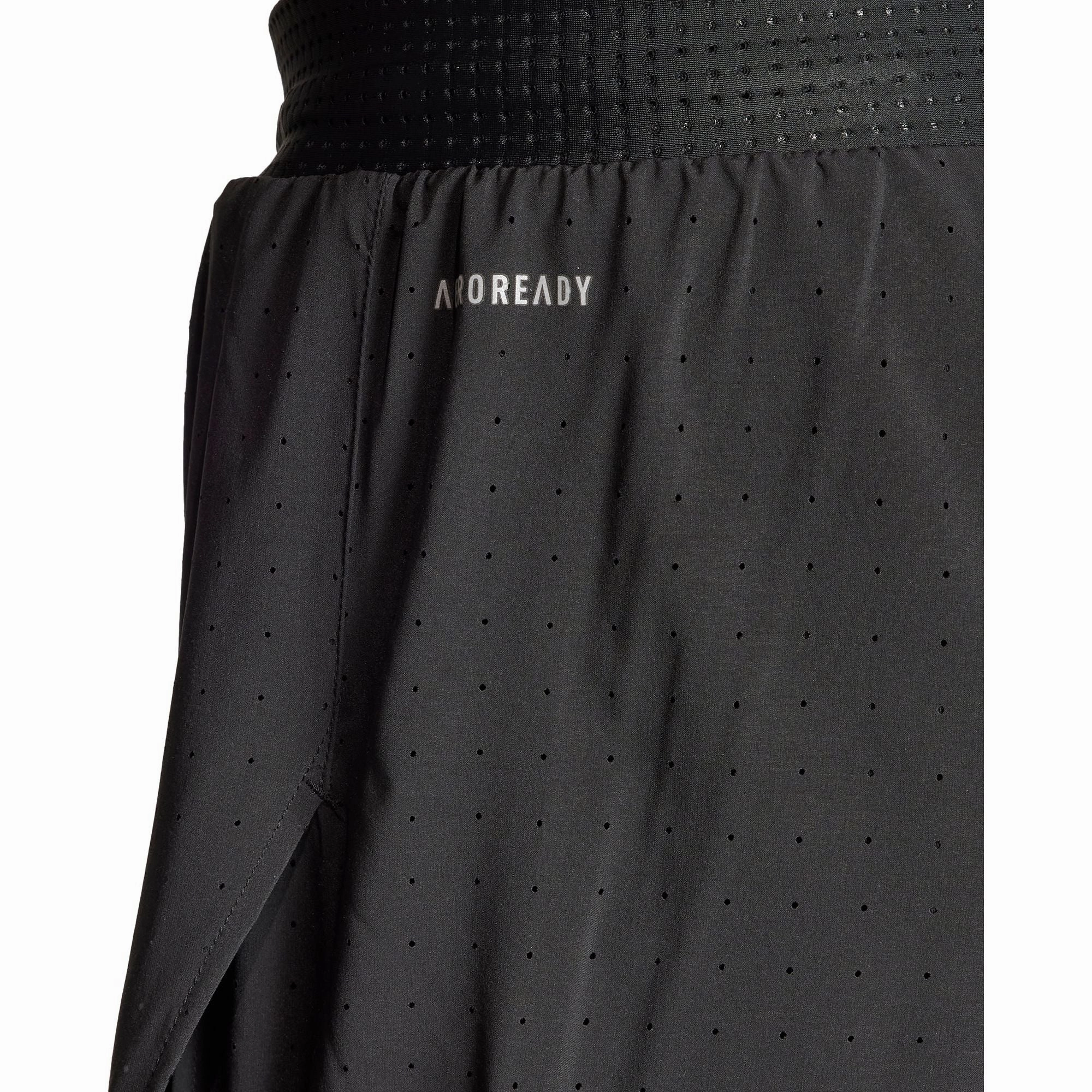 Retroreflective Accents adidas Adizero Mens Split Running Shorts - Black