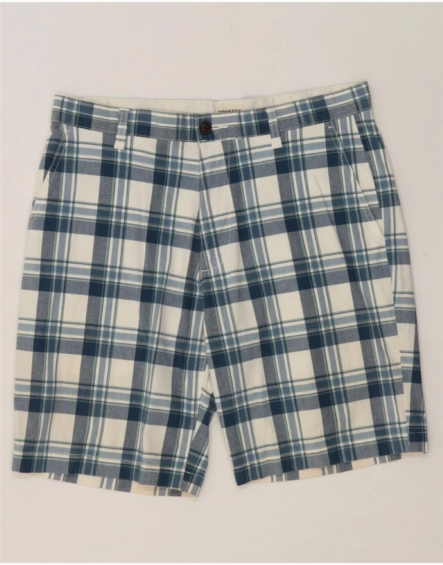 DurableStitching DOCKERS Mens Chino Shorts W32 Medium  Blue Check Cotton
