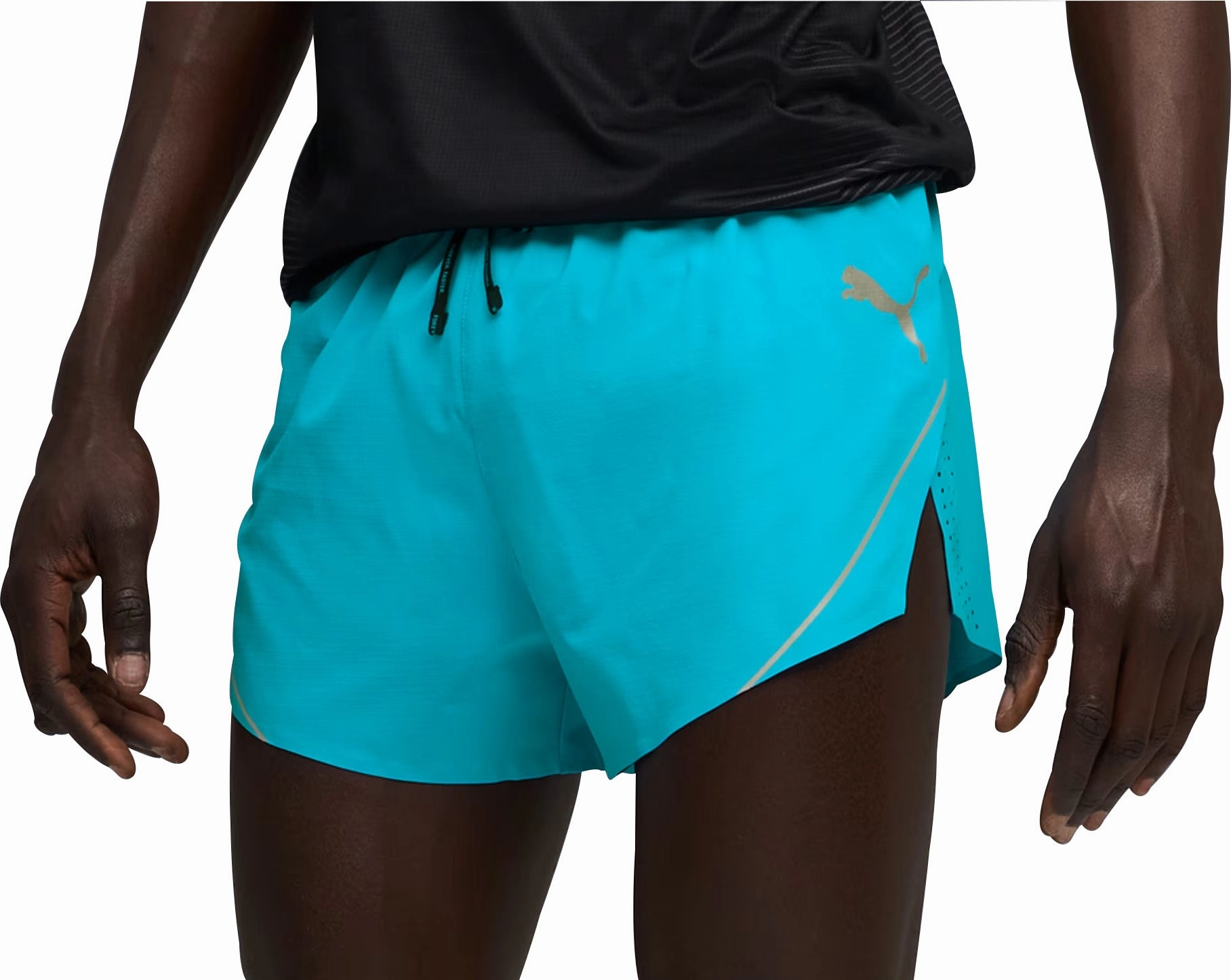 Puma Raceday Ultraweave 3 Inch Split Mens Running Shorts - Blue Layered Look