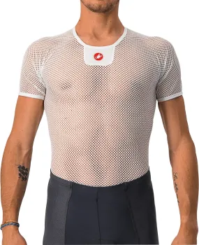 Anti-pilling Castelli Core Mesh 3 Short Sleeve Mens Cycling Base Layer - White