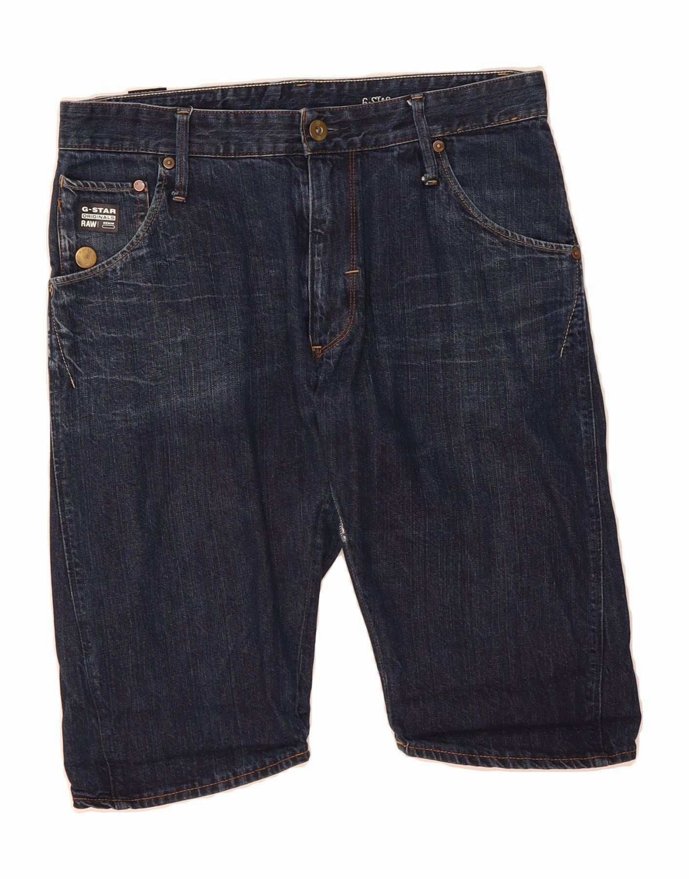 G-STAR Mens Denim Shorts W33 Medium Blue Cotton Zero Bulk Packaging CompactPackable