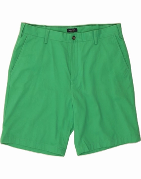 NAUTICA Mens Chino Shorts W38 XL Green Cotton Casual Fit Design