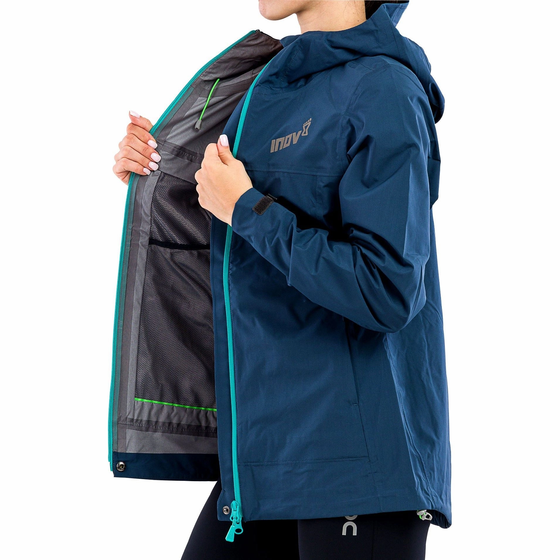 Black Inov8 VentureLite Womens Waterproof Jacket - Navy