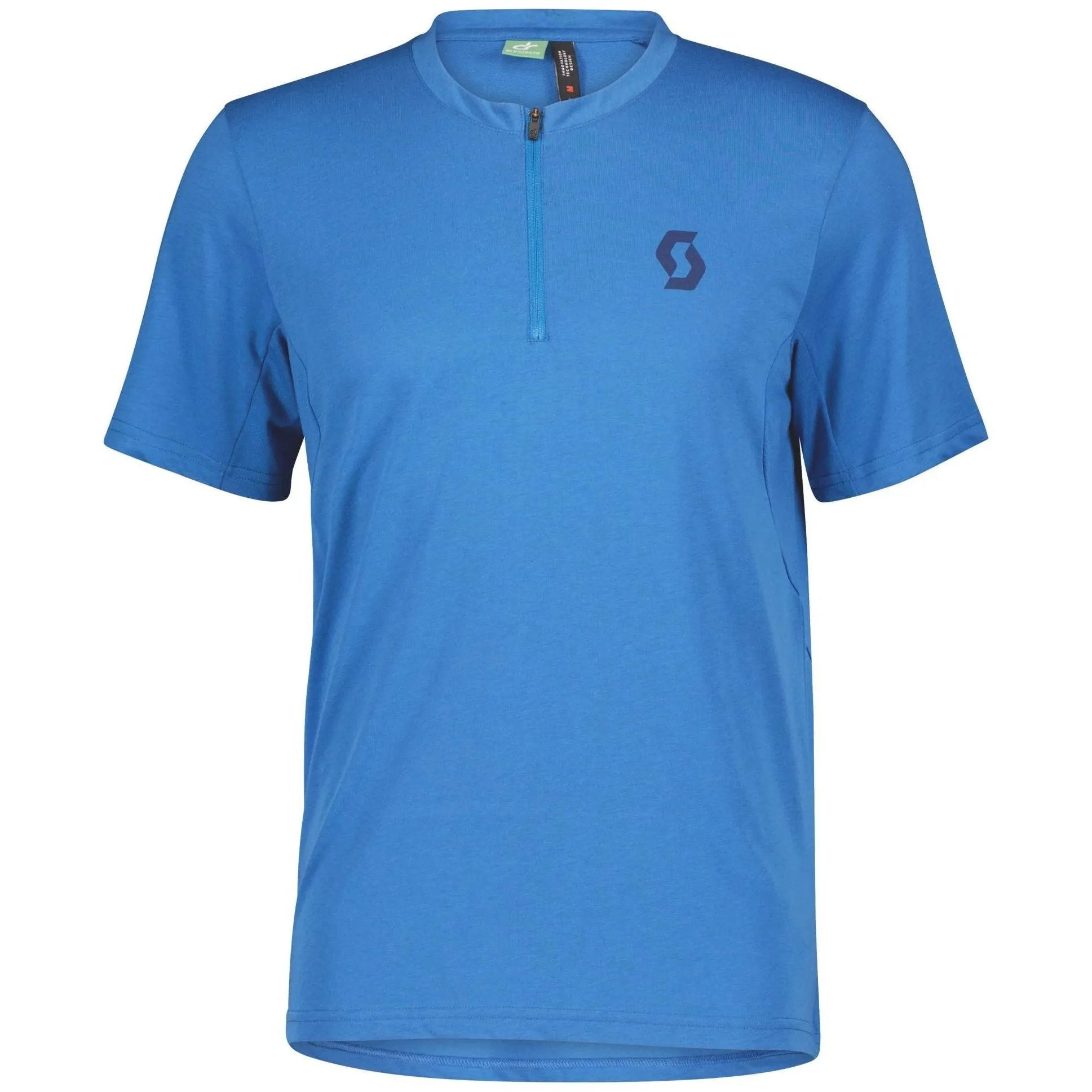 Fashion Ready Scott Trail Flow Dri Zip Short Sleeve Mens Cycling Jersey - Blue