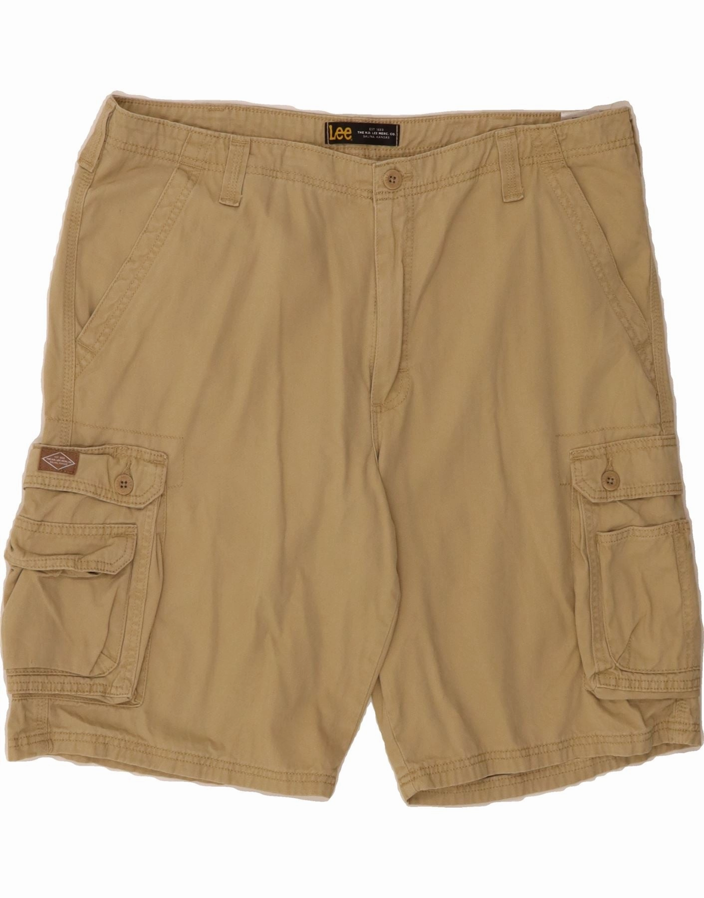 Low Profile Closure System LEE Mens Cargo Shorts W40 XL Beige Cotton