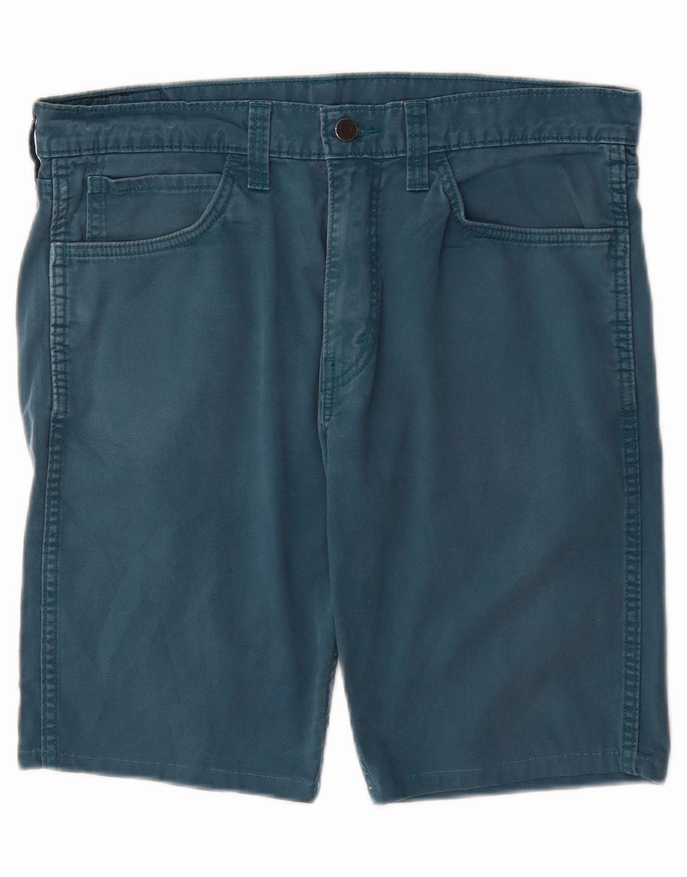 LEVI'S Mens 513 Denim Shorts W34 Large  Blue Cotton Durable Hem Finishing Summer Style
