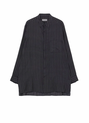 ??PIECE UNIQUE/AOYAMA??INDIA SILK STRIPE BIG BLOUSE Light Waist