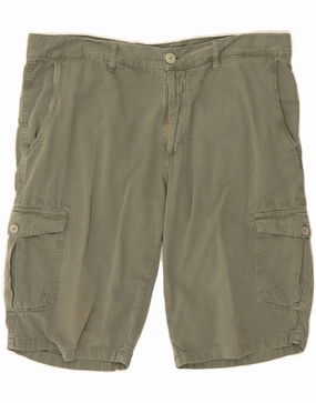 CARRERA Mens Cargo Shorts W36 Large Green Cotton Ultra Soft Lining