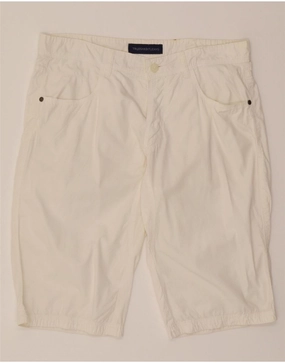 TRUSSARDI Mens Casual Shorts IT 50 Large W34  White Cotton Daily Essential