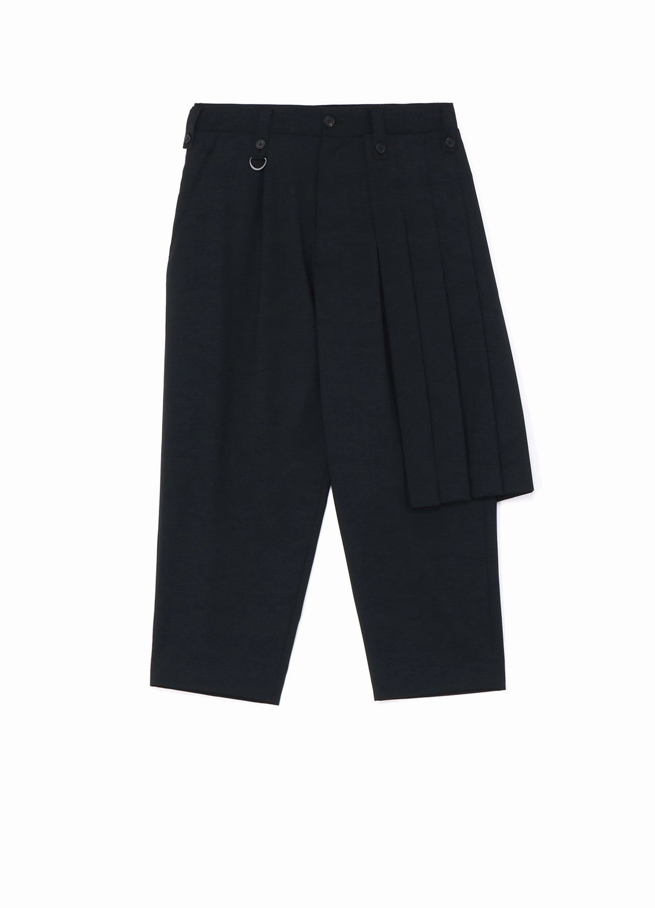 T/W GABARDINE LEFT SIDE PLEAT PANTS Stable Shape TaperedLeg