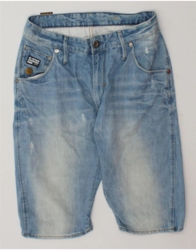 G-STAR Mens Denim Shorts W32 Medium  Blue Cotton Stretch Wear