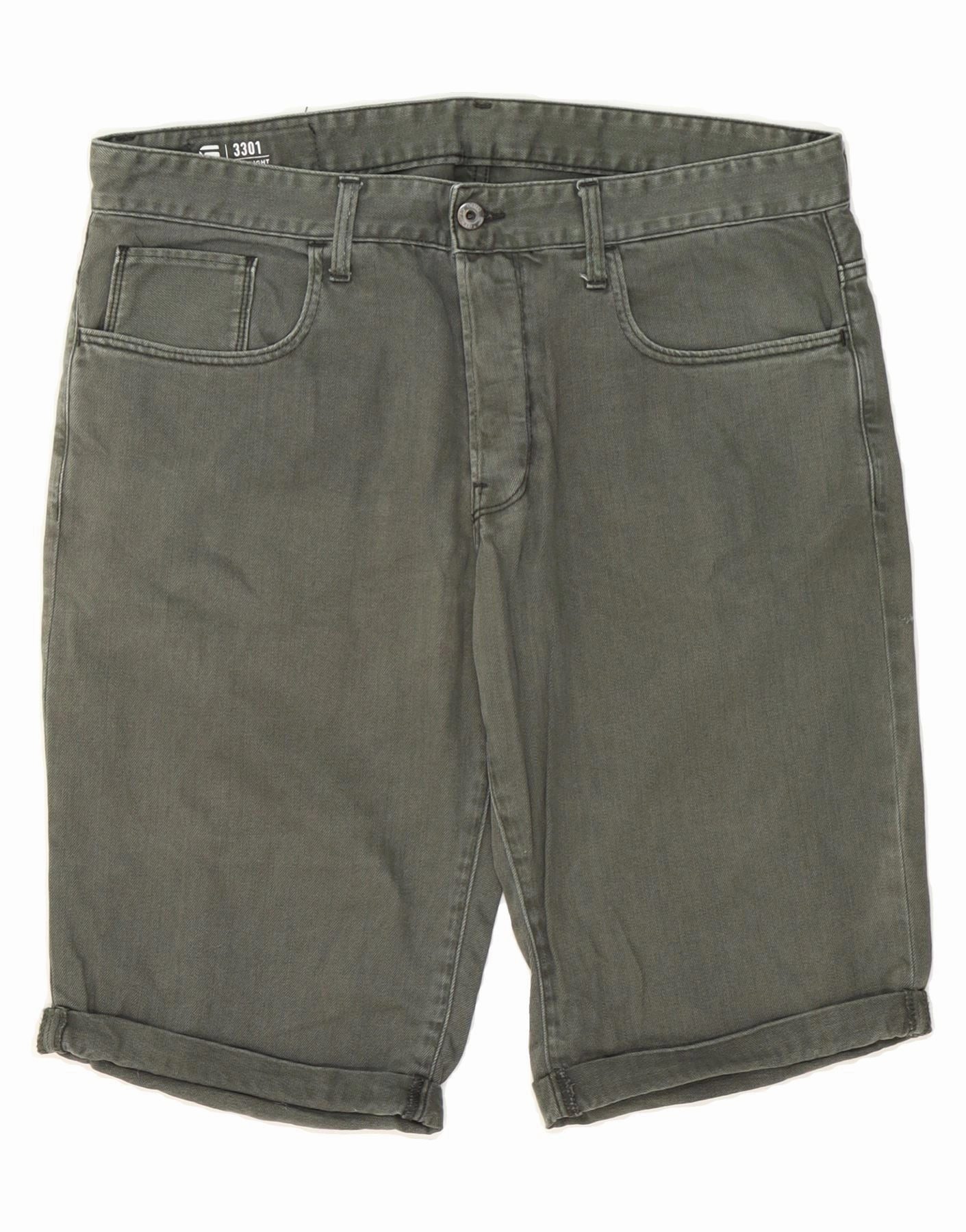 G-STAR Mens Denim Shorts W36 Large Green Cotton Anti Pilling Surface