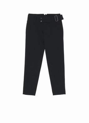 Urban Look DoubleLayeredHem GABARDINE LOW-RISE BELTED PANTS