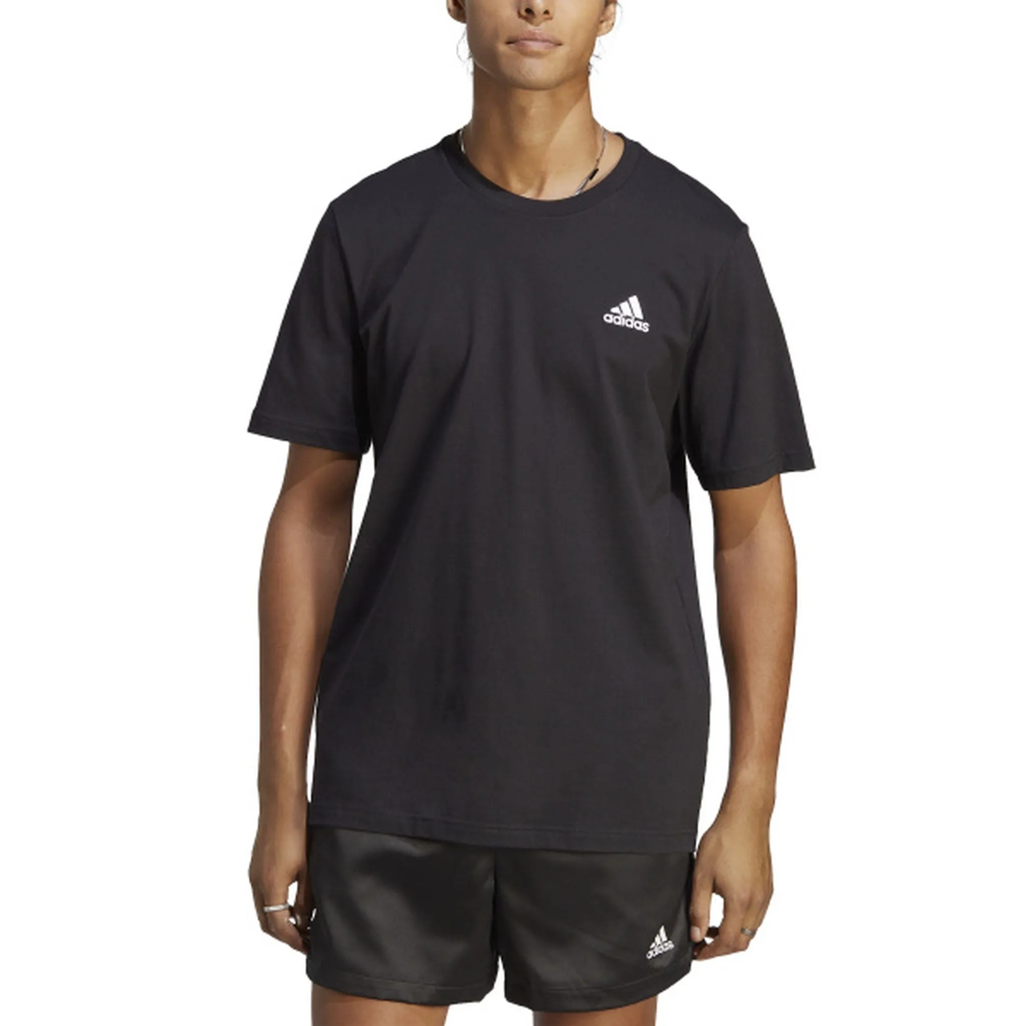 Adidas Mens Essentials Small Logo Tee Comfy Apparel