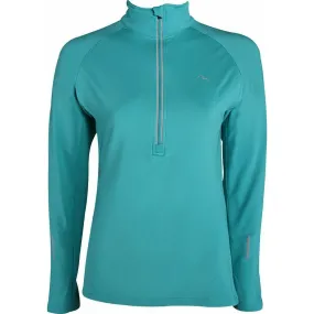 Outdoor Leisure More Mile Vancouver Half Zip Long Sleeve Womens Running Top - Teal