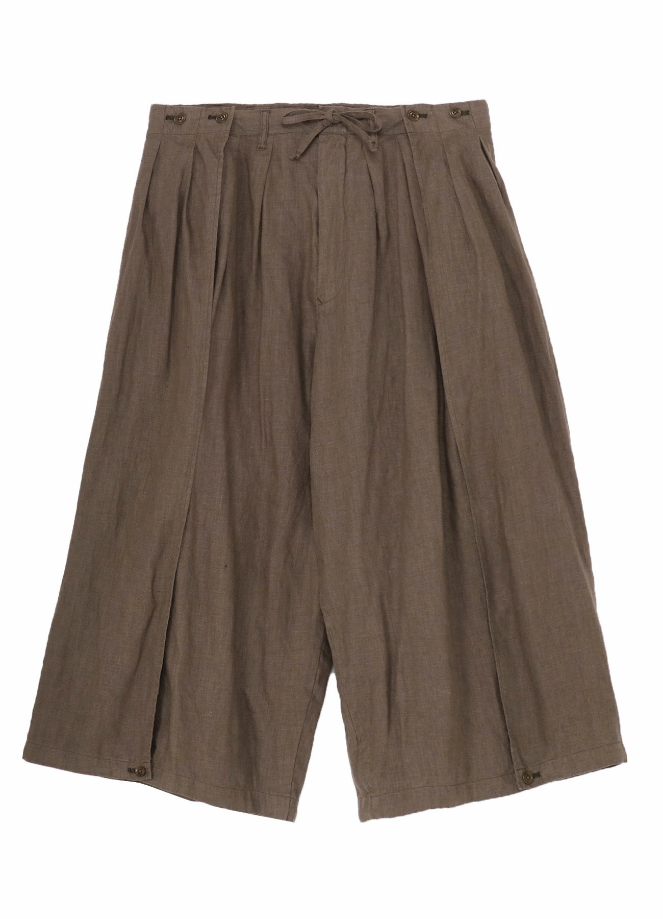 Built-in shorts Side zipper GARMENT DYE FLAX BOTH SIDES WRAP PANTS