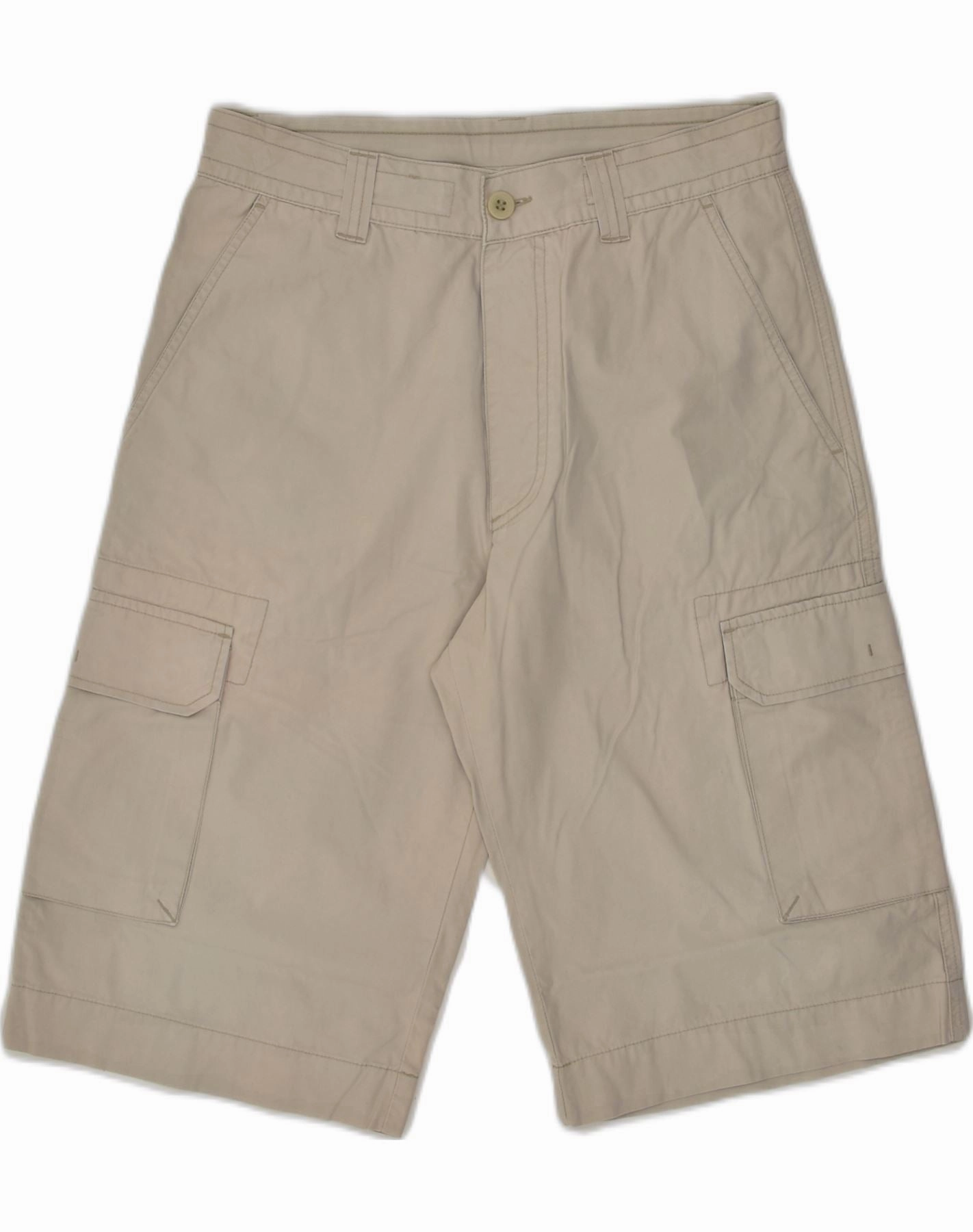 GAS Mens Cargo Shorts Small W30 Grey Cotton Casual Elegance