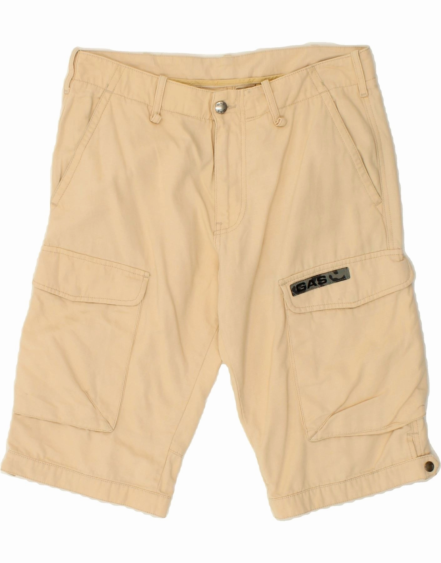 Utility Fit Sport Fit GAS Mens Cargo Shorts W32 Medium Beige Cotton