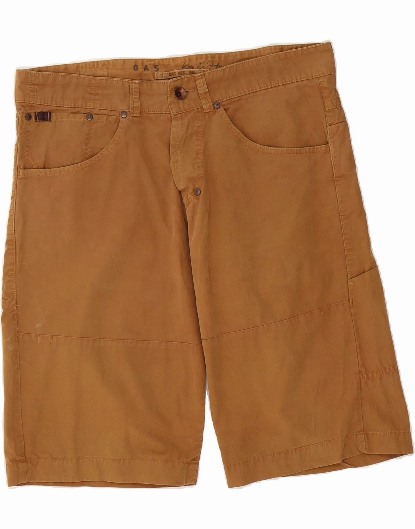 Everyday Style GAS Mens Casual Shorts W36 Large Brown Cotton