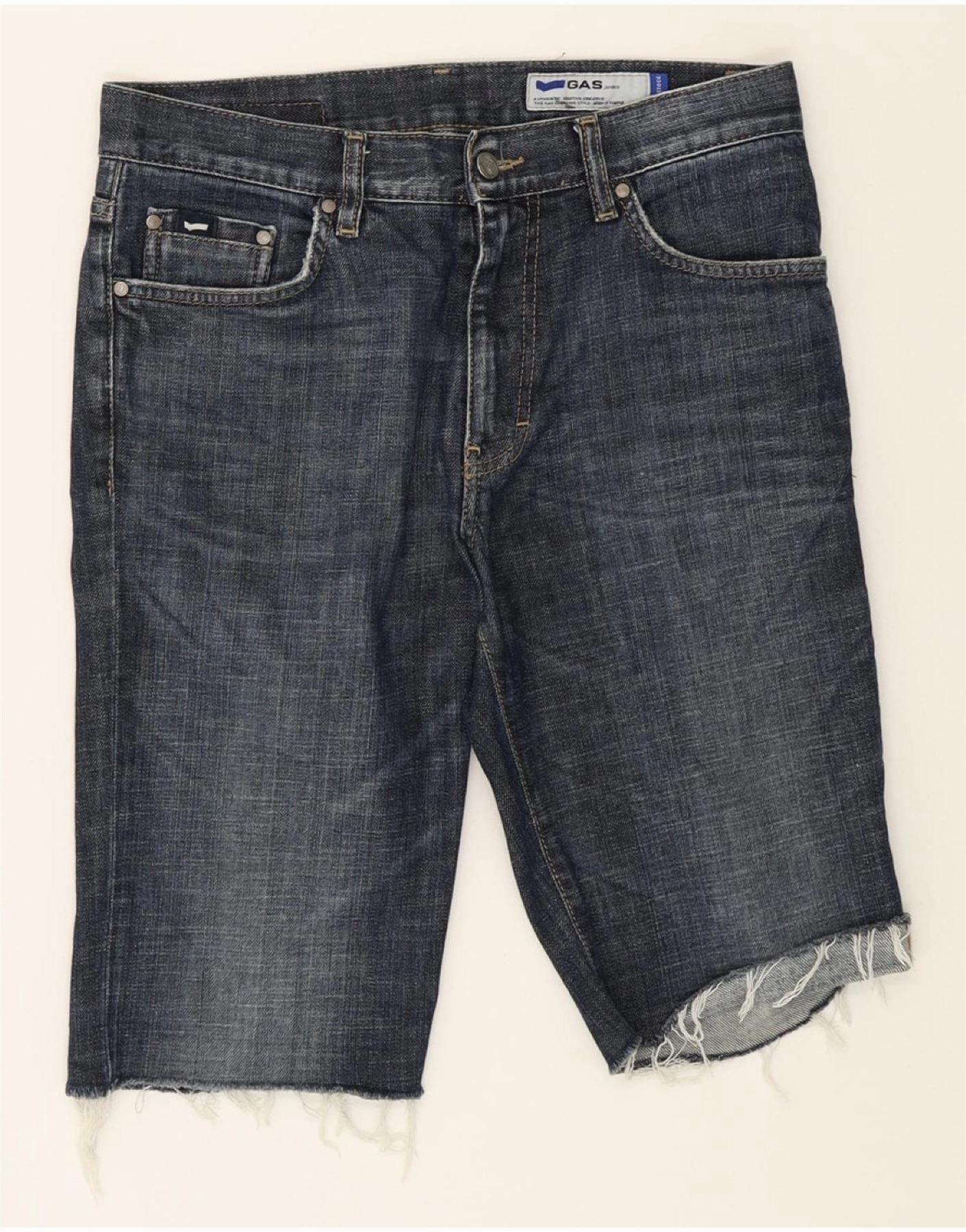 All Day Fit GAS Mens Denim Shorts W32 Medium  Blue Cotton