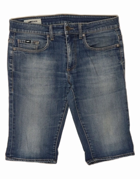 GAS Mens Denim Shorts W33 Medium Blue Cotton Perfect Fit