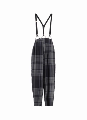 Hiking Gear WindproofLayer GAUZE PLAID SUSPENDER PANTS