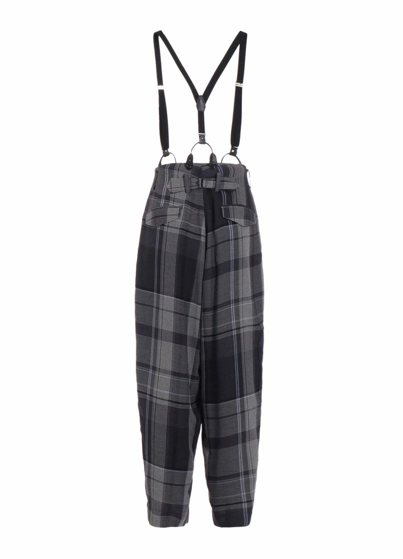 ComfortWaistband Sleek Look GAUZE PLAID SUSPENDER PANTS