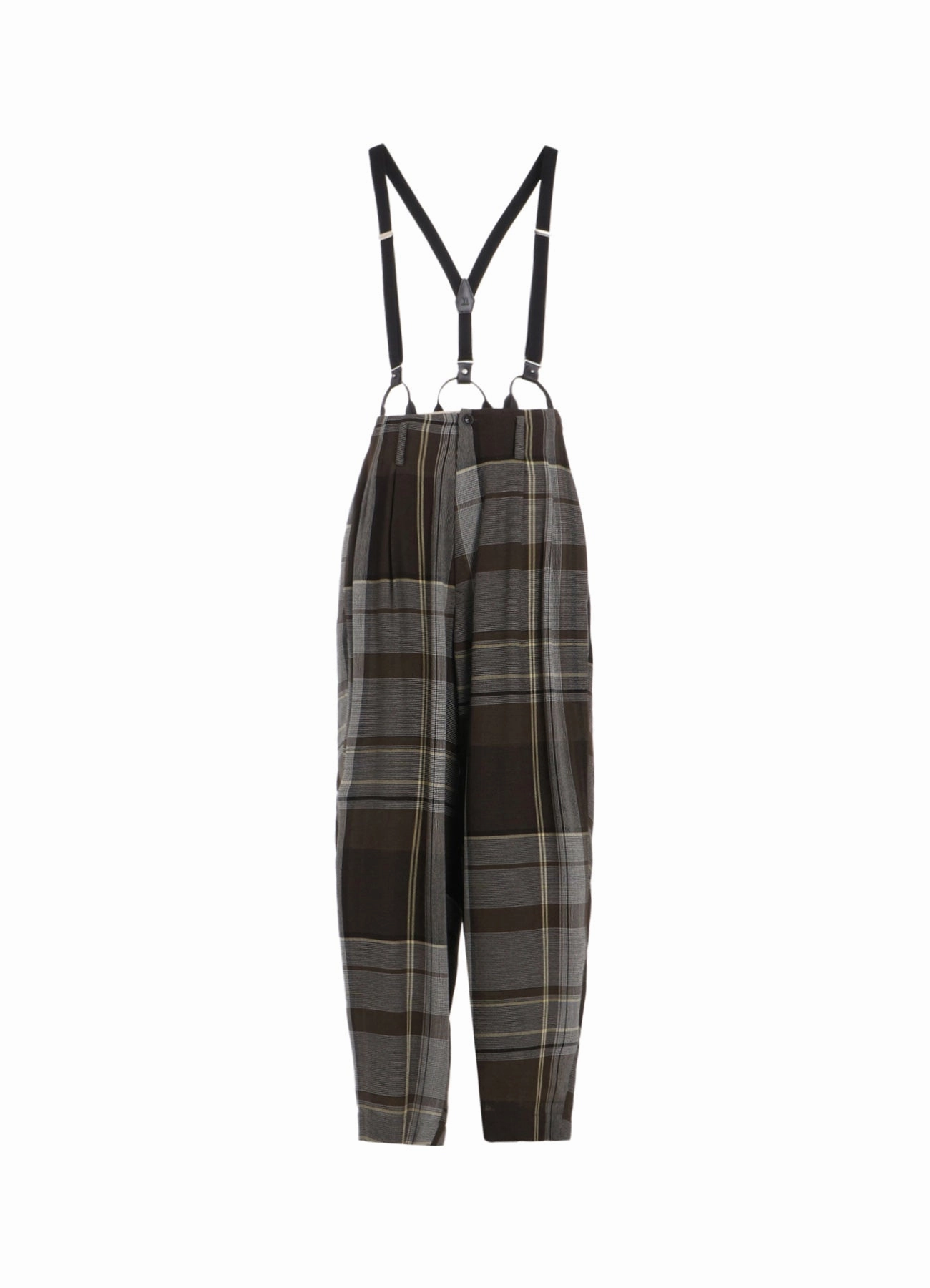 GAUZE PLAID SUSPENDER PANTS Full Coverage