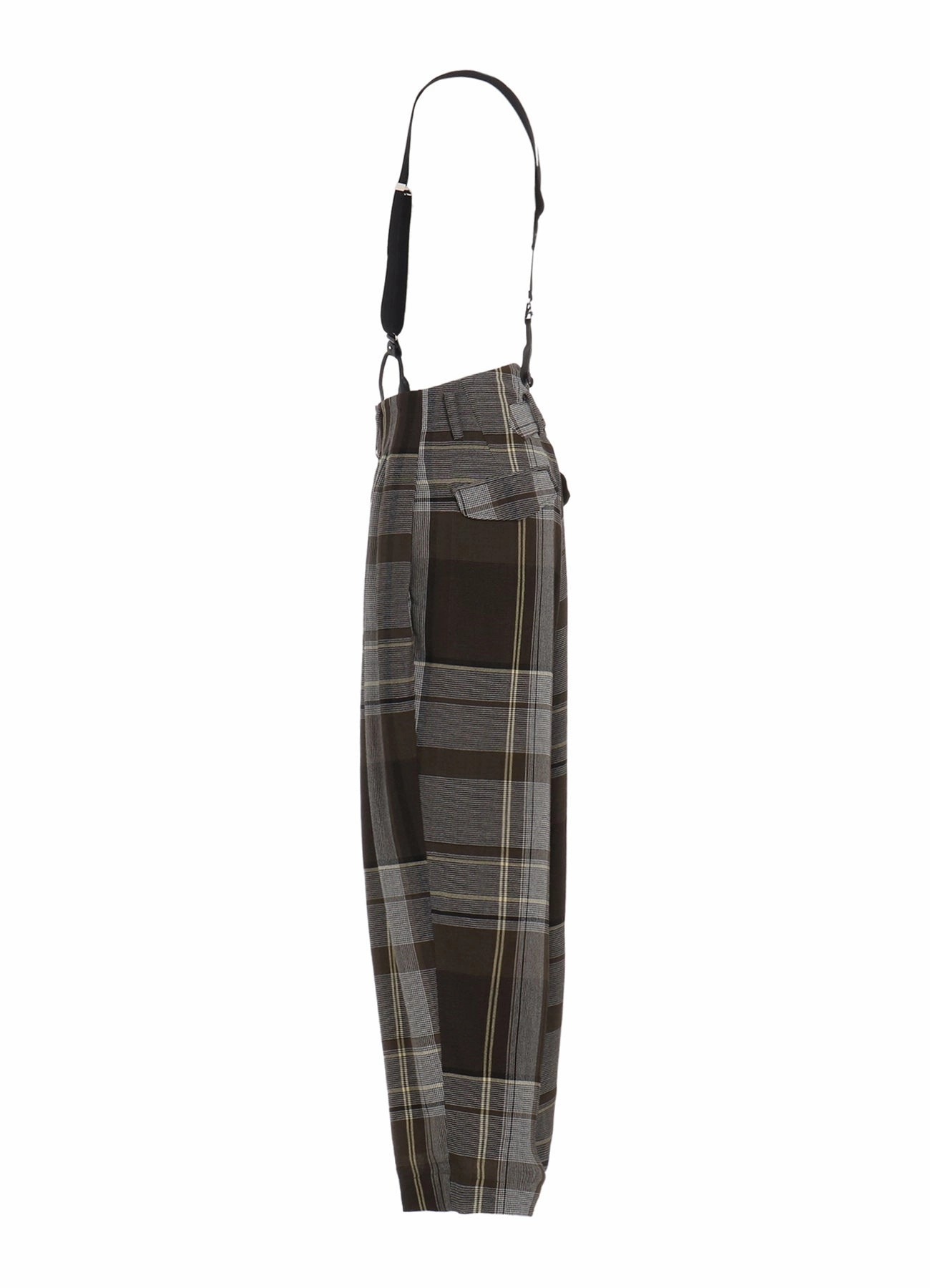 GAUZE PLAID SUSPENDER PANTS Lightweight Construction Comfy Feel