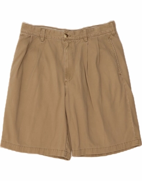 IZOD Mens Pegged Chino Shorts W34 Large Beige Cotton Outdoor Essentials