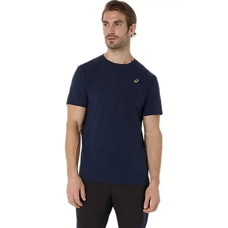 ASICS Mens Spiral Embroidery Tee Sporty Style Essential layering piece
